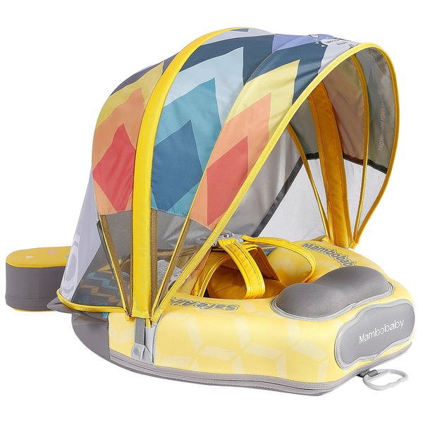 Mambobaby Swimming Ring with Sun Canopy Colorfish