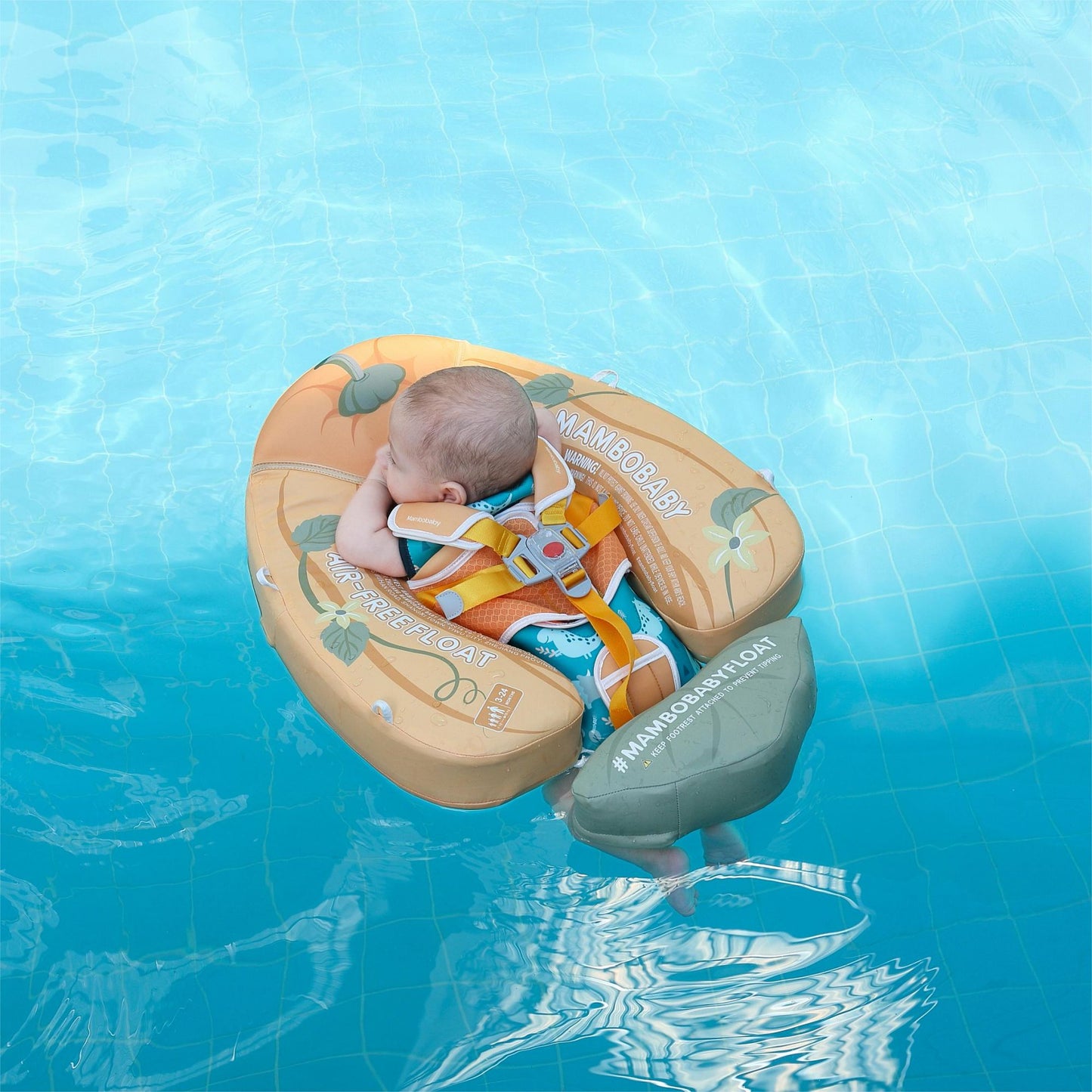 Mambobaby Swim Float with Canopy Pumpkin