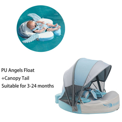 Mambobaby Non-Inflatable Solid Baby Float with Canopy