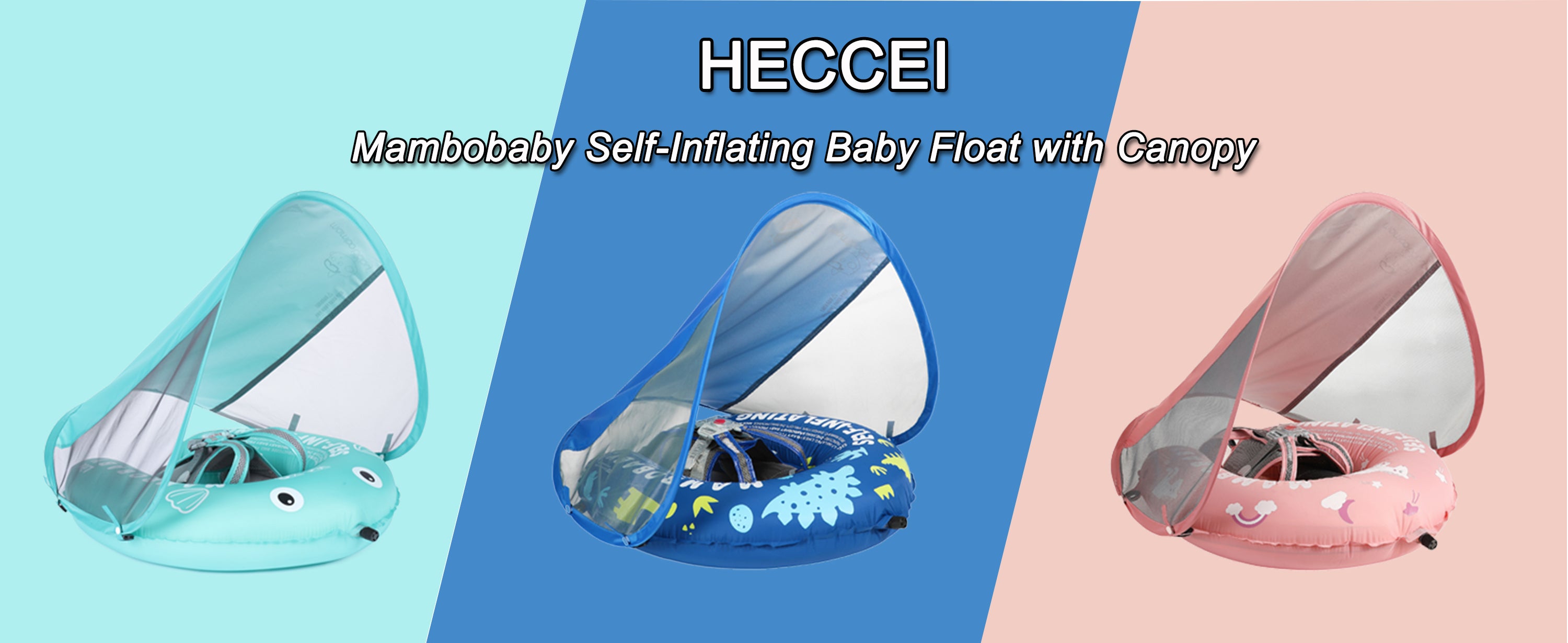 Mambobaby self-inflating swim float with canopy