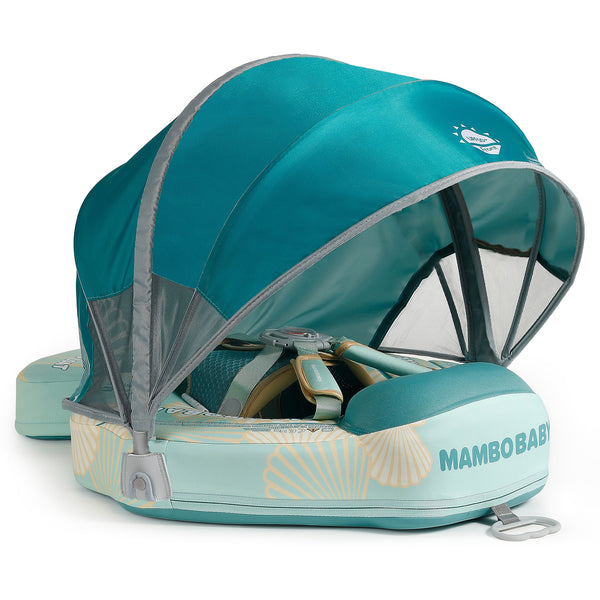 Mambobaby Swim Float Seashell Green With Canopy