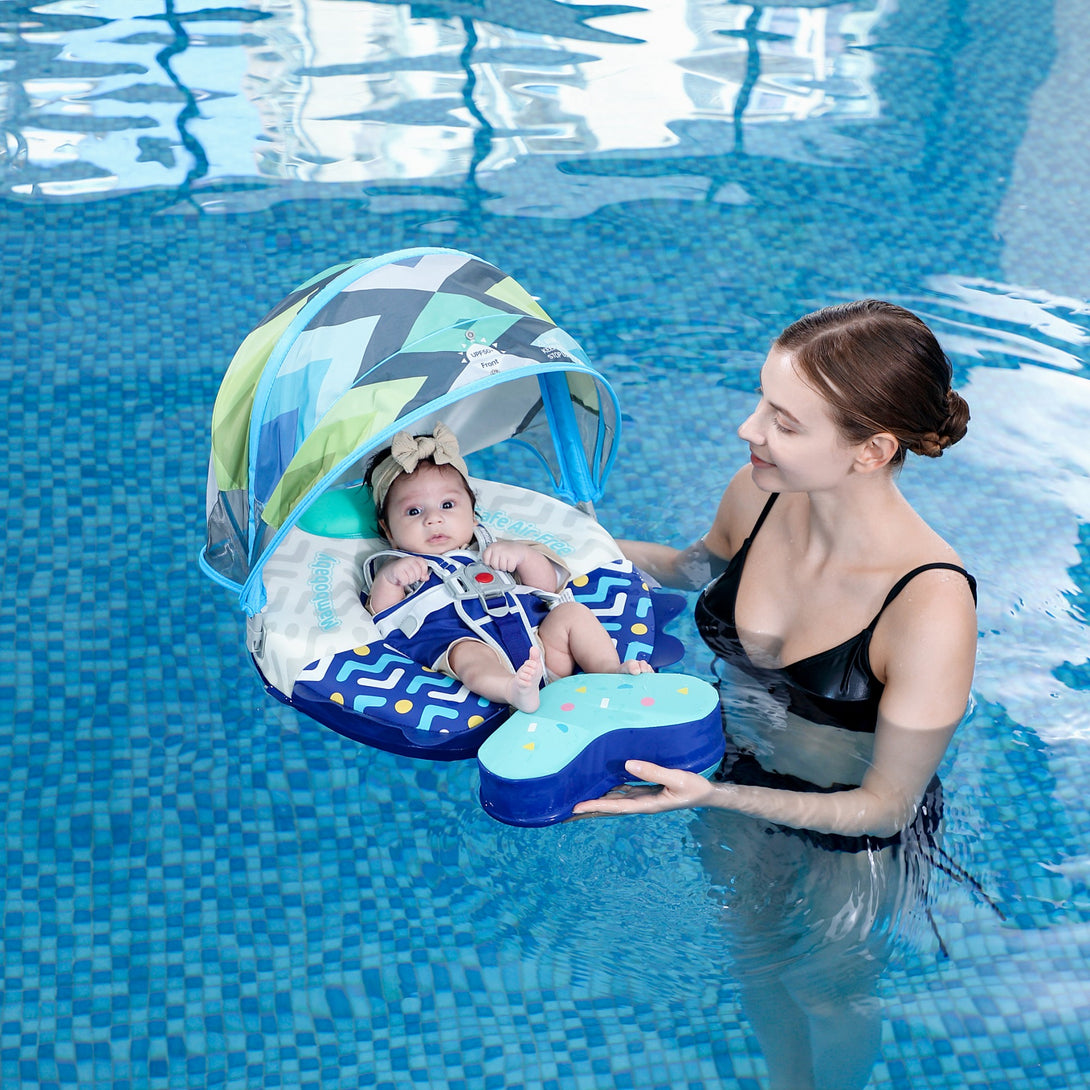 Baby Pool Float With Safety Seat - Non-Inflatable For Ages 3-24 Months
