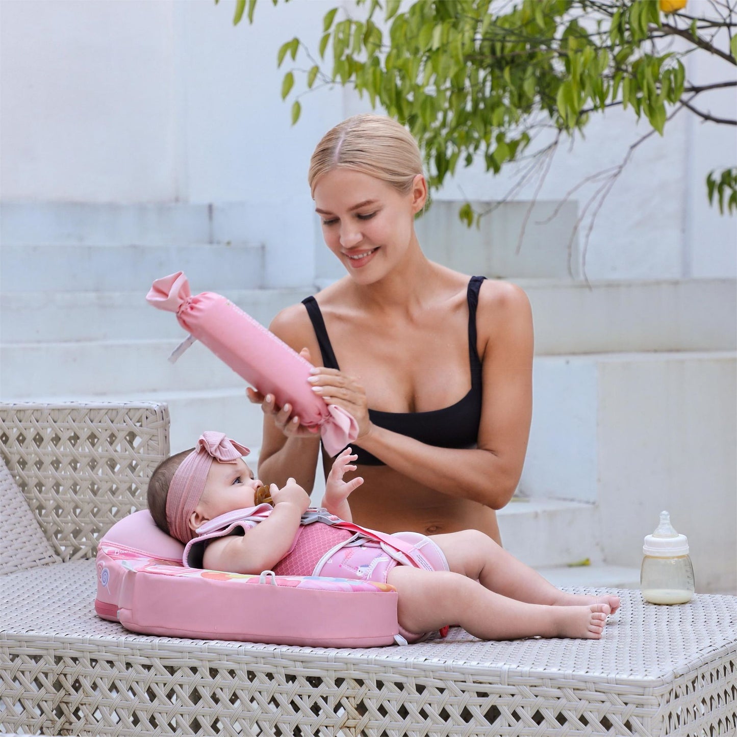 Mambobaby Swim Float with Canopy Candy