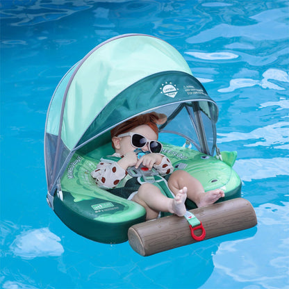 Mambobaby Swim Float with Canopy for Infants Crocodiles