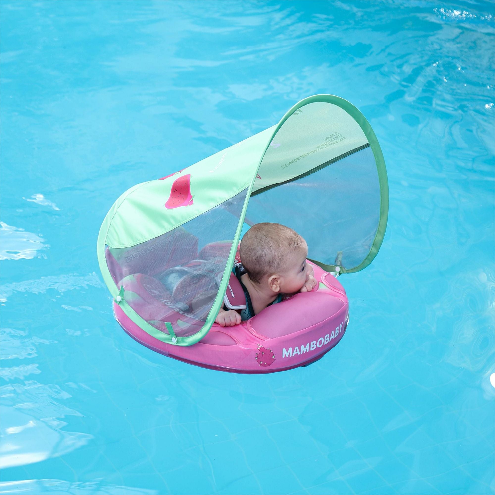 Mambobaby Swim Float with Canopy for 324 months, Dragon Fruit Pink