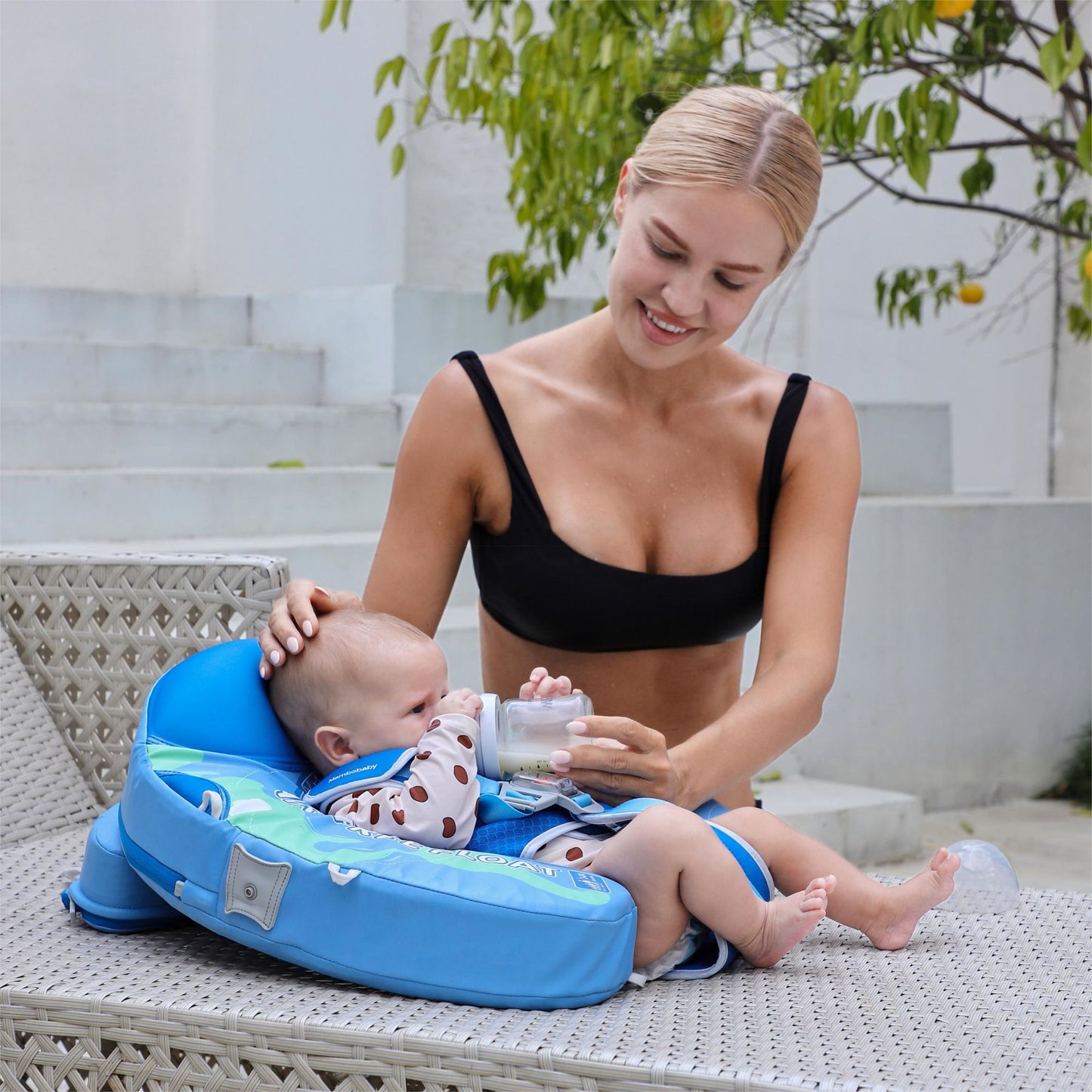 Mambobaby Swim Float with Canopy Earth