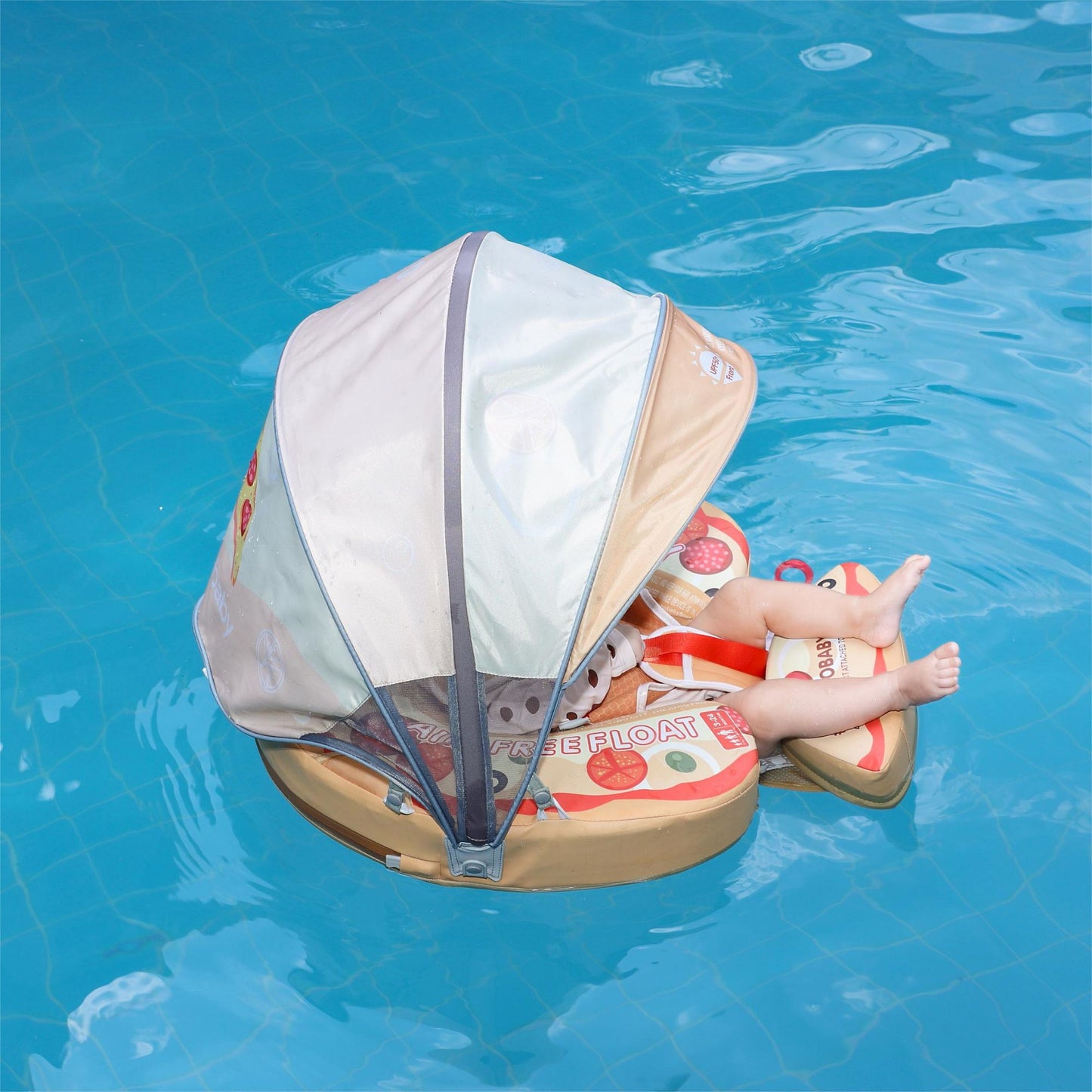 Mambobaby Swim Float with Canopy for Infants Pizza
