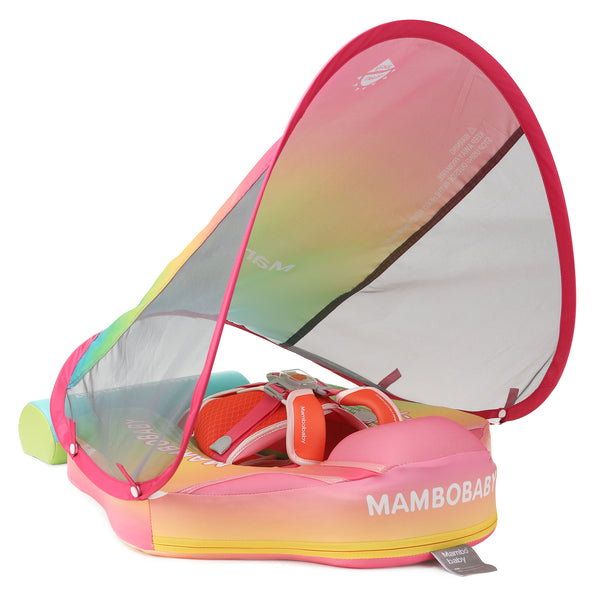 Mambobaby Swim Float with Canopy Rainbow