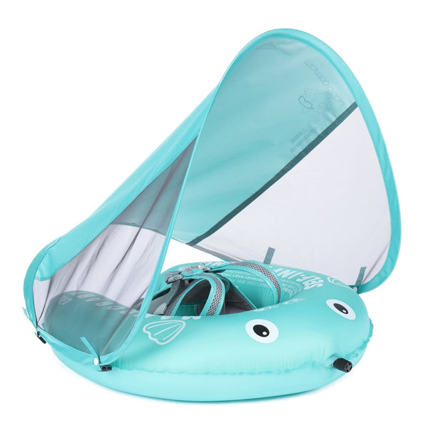 Mambobaby Self-Inflating Swimming Ring with Sun Canopy